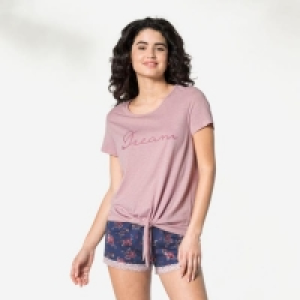 Damen-Schlaf-T-Shirt mit modischem Knoten, Mix&Match 7.99 €