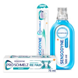 3er-Set aus Sensodyne Zahnpasta, Mundspülung und Zahnbürste 9.49 €