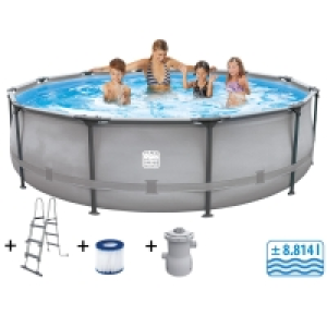 Stahlrahmenpool - grau - 366x100 cm 199.00 €