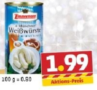 ZIMMERMANN 4 Münchner Weißwürste 1.99 €
