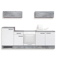 Roller  Küchenblock - weiß - Beton-Optik - 270 cm