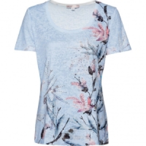 Adagio T-Shirt Ava 2 Zoll, Ausbrenner-Optik, Print, Kurzarm, für Damen