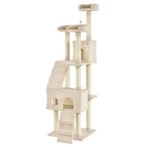 Juskys Kratzbaum Amy beige Katzenbaum mit Höhlen, Liegeflächen, Leiter 53.99 €