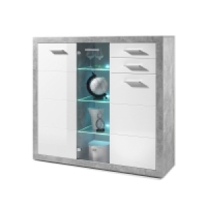 Highboard - Beton-Optik - weiß - mit Beleuchtung 199.00 €