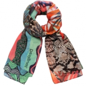 Desigual Tuch, Animal-Print, Blumen, Label, für Damen