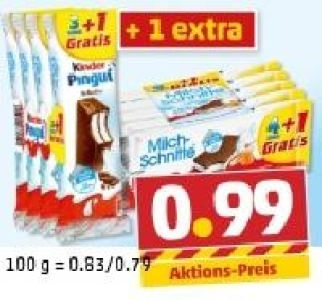 KINDER Milchschnitte oder Pingui 0.99 €