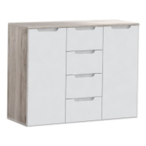 Kommode - wei&szlig; Hochglanz - Sandeiche - 105 cm breit 119.00&nbsp;&euro;