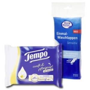 Tempo Feuchtes Toilettenpapier oder Einmalwaschlappen