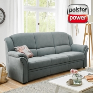 polsterpower 3-Sitzer-Sofa - grau-blau - verschiedene Ausführungen