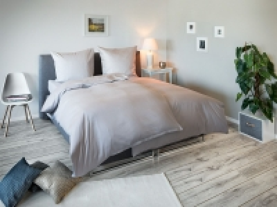 Lidl Face 2 Face Face-2-Face Satin Bettwäsche »Uni Puntini silver grey«, verschiedene G