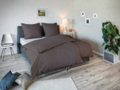 Face 2 Face Face-2-Face Satin Bettwäsche »Uni Streifen taupe«, Reißverschluss, Bau