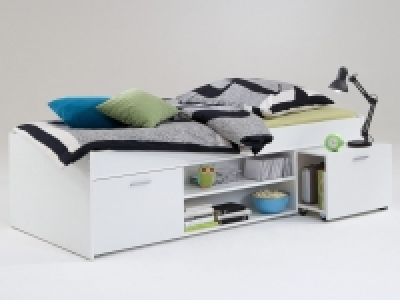 FMD Funktionsbett mit 1 Tür, 2 offene Fächer, ausziehbare Nachtkonsole 151.10 €