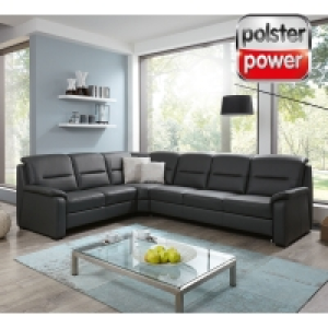 polsterpower Ledersofa - anthrazit - Federkern - verschiedene Ausführu