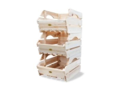 Lidl Habau HABAU Holzkiste 3er-Set, 27x38x20 cm, naturbelassen, stapelbar, Kiefer