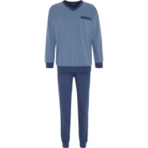 Karstadt  Dunmore Pyjama, V-Ausschnitt, Baumwolle, für Herren