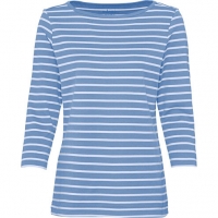 Karstadt  Adagio Shirt Anja 1 Zoll, 3/4-Arm, U-Boot-Ausschnitt, Ringel, für Damen