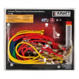 Farbiges Spannseil-Set mit Spiralhaken 12tlg. 7.99 €