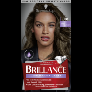 Rossmann Schwarzkopf Brillance Permanente Haarfarbe Cool-Color-Creme 881 Kühles Dunkelbraun