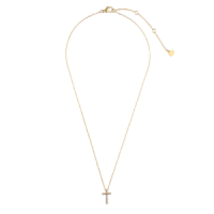 Rossmann Accessories Kette vergoldet mit Kreuz-Anhänger und Strasssteinen