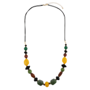 Rossmann Accessories Statementkette mit Ziersteinen und Holzelementen