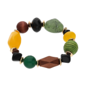 Accessories Flexibles Armband mit Holzelementen