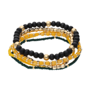 Accessories Armband-Set mit Holzelementen und Glassteinen