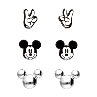 Rossmann Accessories Ohrstecker-Set versilbert mit Disney Micky Maus-Motiven