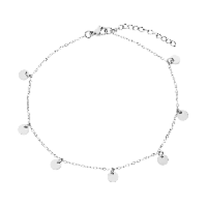 Accessories Glieder-Fußkette Stainless Steel silberfarben mit Metallplättchen