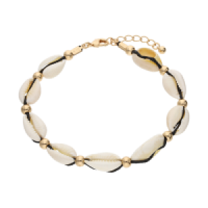 Accessories Fußkette mit Muscheln und goldfarbenen Metallperlen