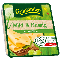 Rewe  Grünländer Käsescheiben mild & nussig