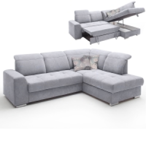 Ecksofa - grau - Microfaser - Liegefunktion