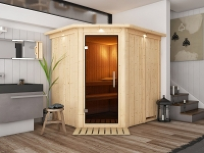 Karibu 68-mm-Systemsauna Väja mit graphitfarbener Ganzglastür 1,699.00 €