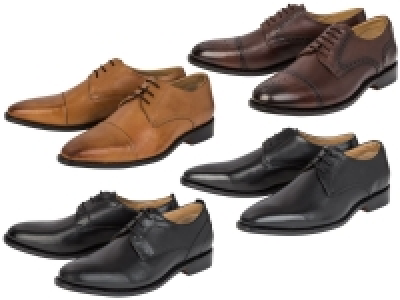 LIVERGY® Businessschuhe Herren, Echtleder, klassischer Brogue-Look, la