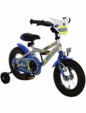 Kinderfahrrad »Polizei «, 1 Gang, Kuma-Type Rahmen, Blau-Silber-Neonge