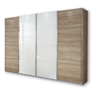 Schwebetürenschrank - San Remo Eiche-weiß - 361 cm breit