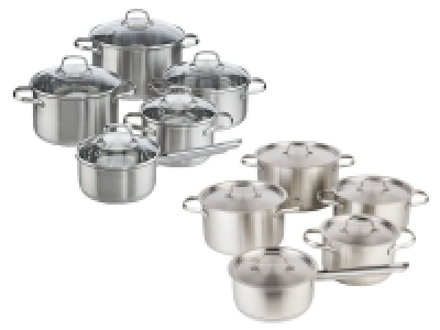 ERNESTO® Edelstahltopfset, 5-teilig, mit Glasdeckeln