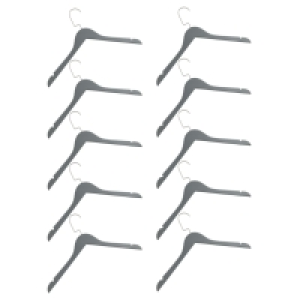 10er-Set Kleiderbügel - anthrazit - massiv - Edelstahl