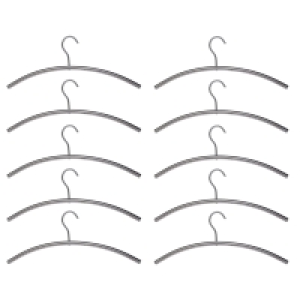 10er-Set Kleiderbügel - Edelstahl - gebürstet