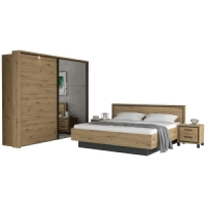 4-teiliges Schlafzimmer-Set - Artisan Eiche - Schwarzeiche