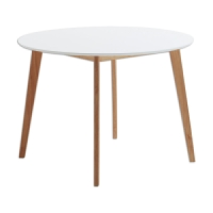 Esstisch - weiß-natur - teilmassiv - Ø 105 cm