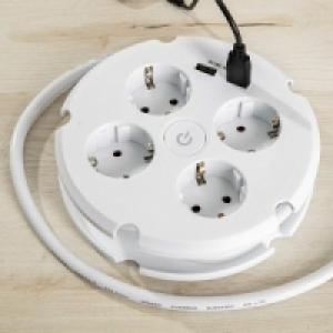 Norma Toptex Rundsteckdose 4-fach mit 2 USB-Anschlüssen
