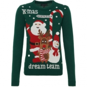 MANGUUN Weihnachtspullover, süßer Print, Rippbündchen, für Kinder