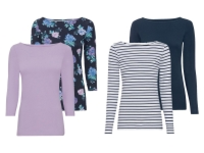 ESMARA® Damen Langarmshirts, 2er Set, mit U-Boot-Ausschnitt 7.99 €