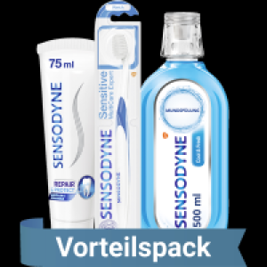 3er-Set aus Sensodyne Zahnpasta, Mundspülung und Zahnbürste 10.09 €