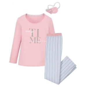 Aldi Süd  BLUE MOTION Damen Pyjama mit Schlafmaske