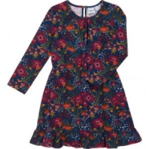 MANGUUN Kleid, Allover-Floral-Print, Langarm, für Mädchen
