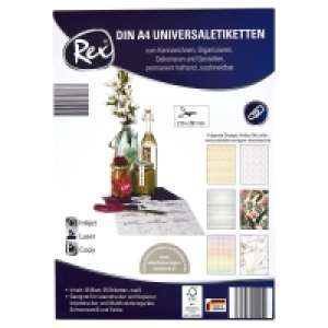 REX® Klebeetiketten, 25 Blatt