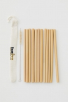 HM  12-Pack Trinkhalme aus Bambus