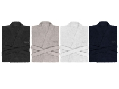 Biberna Bademantel/Kimono, unisex, reine Baumwolle, kurzes Design, Gür