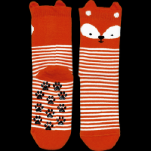 Ideenwelt Kinder-ABS-Socken mit Ohren, 3er Pack, Fuchs